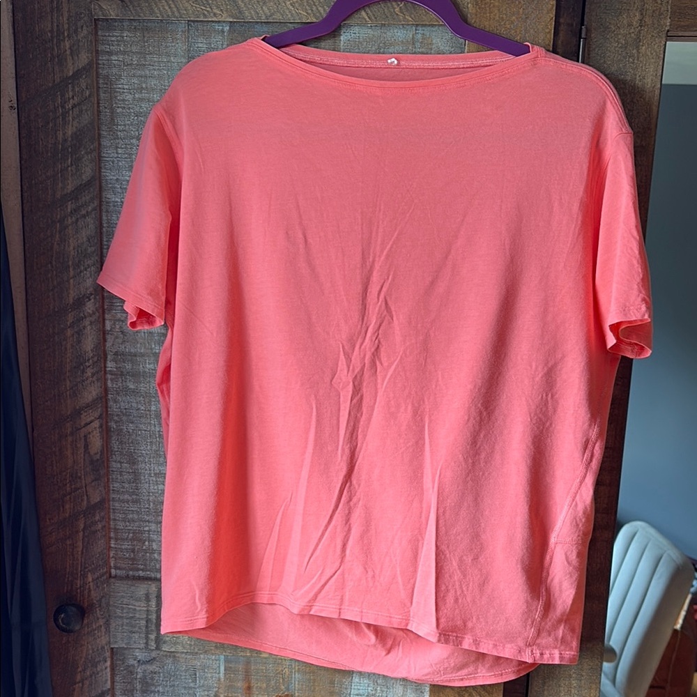 Lululemon Athletica Orange Pink Boxy Short Sleeve Tee